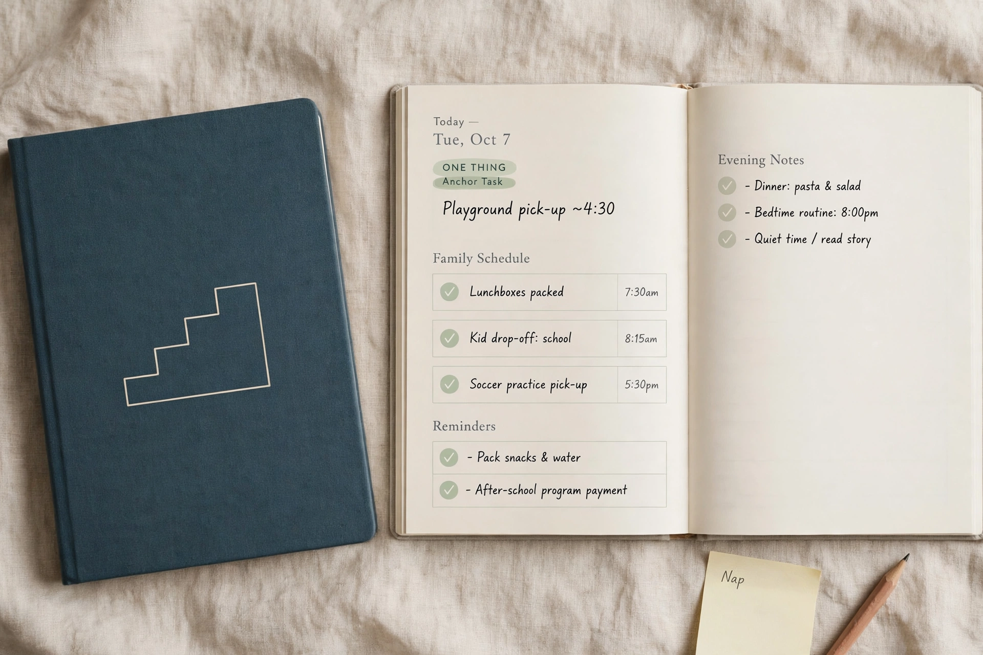 ADHD Weekly Planner — Working Mom ("The One-Thing Anchor")